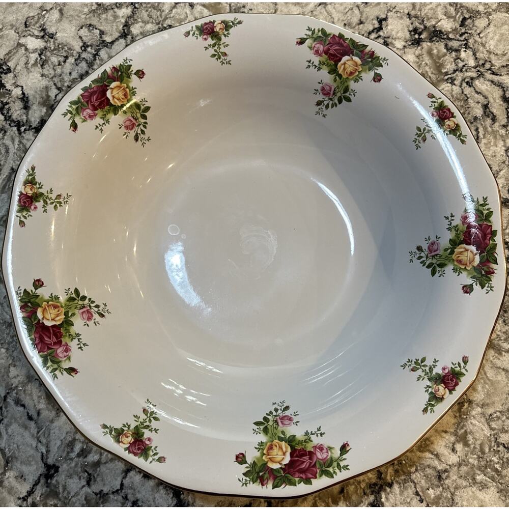Vtg Royal Albert Old Country Roses China 15.5” Serving Pasta Vegetable Bowl EUC